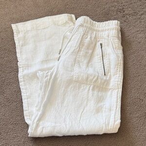Athleta White Linen Pants